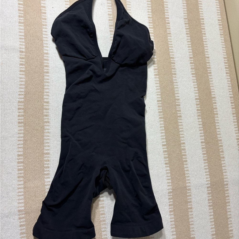 SKIMS Black tank shapewear romper